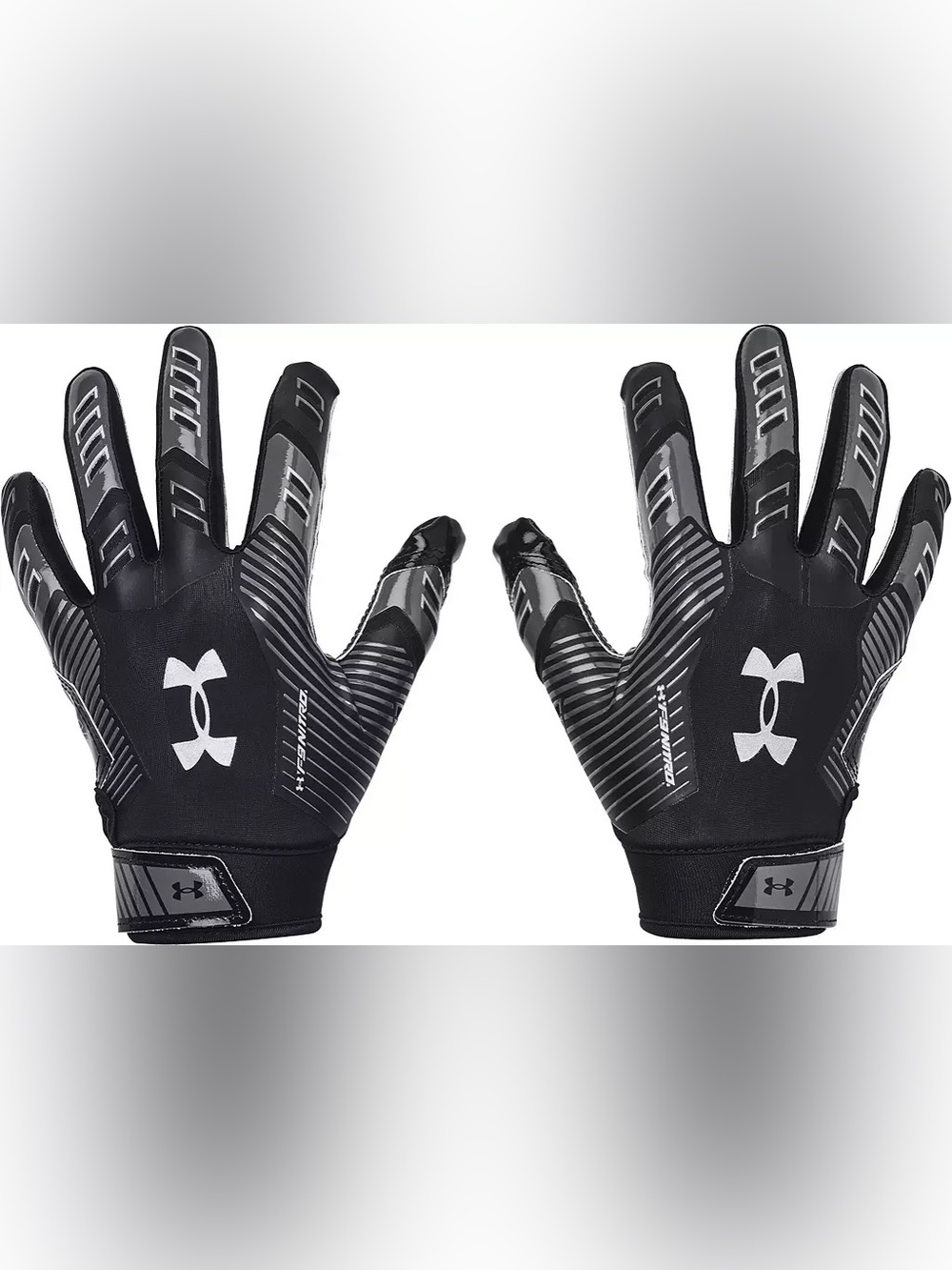 Under Armour Black and Silver Football gloves